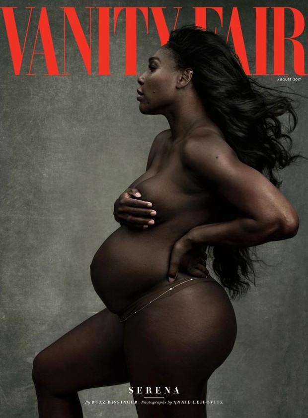 Bà bầu Serena Williams khỏa thân trên bìa tạp chí - Ảnh 1.