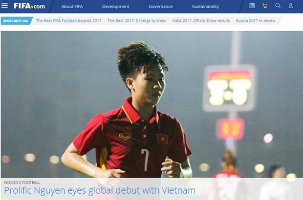 Hoa khôi tuyển nữ Việt Nam lên trang chủ FIFA - Ảnh 1.