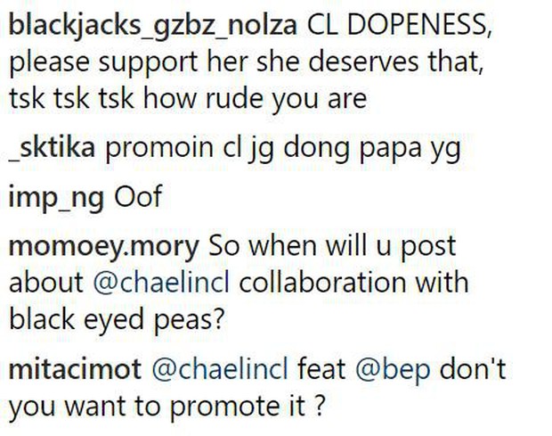 Fan “chửi banh” Instagram của bố Yang vì lơ đẹp MV mới của CL và The Black Eyed Peas - Ảnh 3.