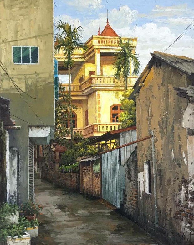 Chùm tranh sơn dầu chủ đề ngõ nhỏ, phố nhỏ đẹp ngỡ ngàng và chân thực không thua gì ảnh chụp - Ảnh 6. Chùm tranh sơn dầu chủ đề ngõ nhỏ, phố nhỏ đẹp ngỡ ngàng và chân thực không thua gì ảnh chụp - Ảnh 6.