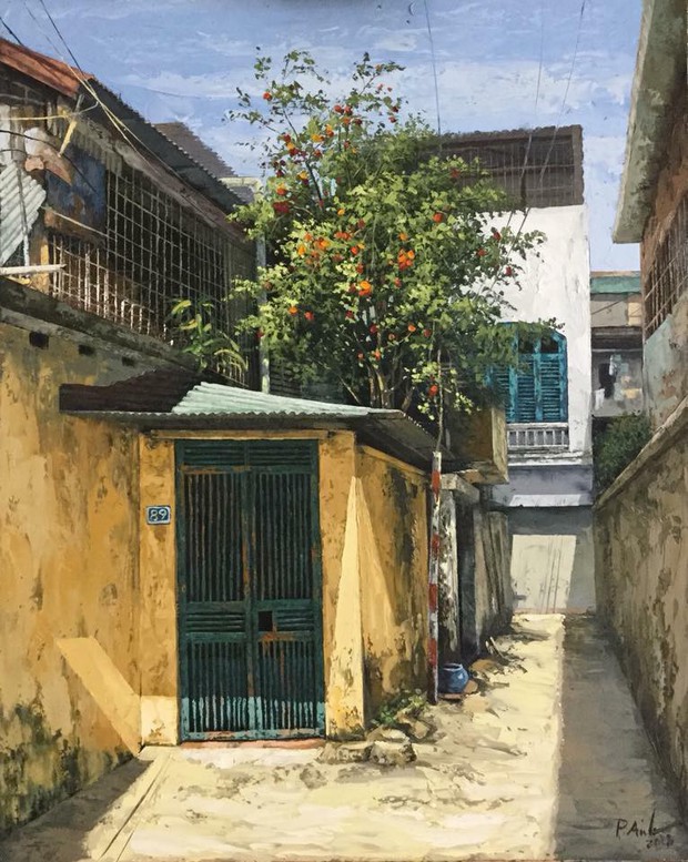 Chùm tranh sơn dầu chủ đề ngõ nhỏ, phố nhỏ đẹp ngỡ ngàng và chân thực không thua gì ảnh chụp - Ảnh 12. Chùm tranh sơn dầu chủ đề ngõ nhỏ, phố nhỏ đẹp ngỡ ngàng và chân thực không thua gì ảnh chụp - Ảnh 12.
