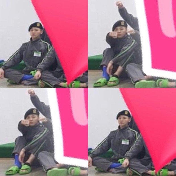 Lộ ảnh G-Dragon trong quân ngũ: Nghệ sĩ sang chảnh ngày nào giờ đây phải đi dép lê, co quắp một góc - Ảnh 1.