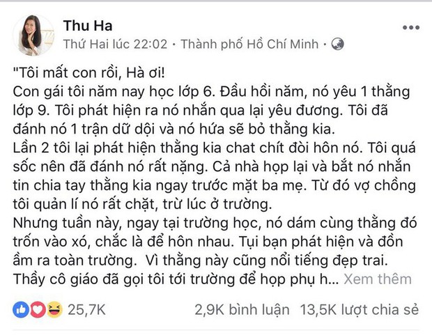 Tôi mất con rồi! - Chuyện tình của cô bé lớp 6 và chàng hotboy lớp 9 khiến bậc phụ huynh giật mình nhìn lại cách dạy con - Ảnh 1.