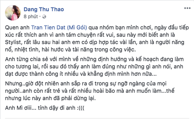 Đông Nhi, HHen Niê cùng loạt sao Việt sốc và bàng hoàng trước sự ra đi của stylist Mì Gói - Ảnh 3.