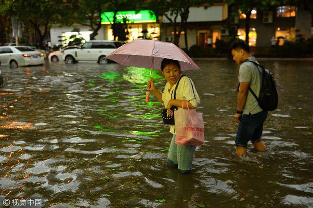 Trung Quốc: Bão lớn khiến hải sản tươi sống trút xuống như mưa trên đường phố - Ảnh 3.