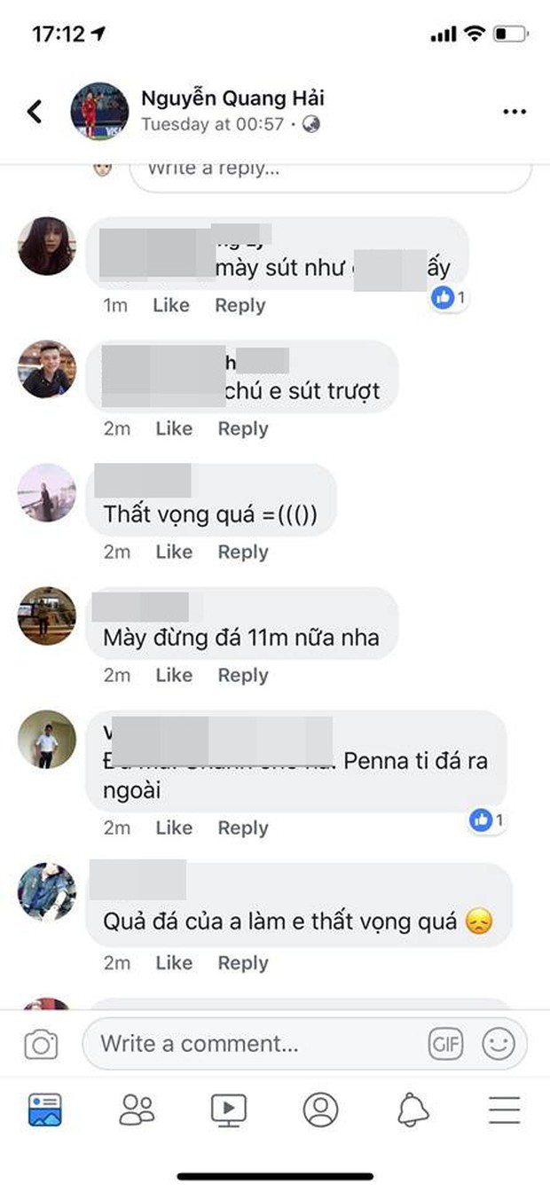 Cổ động viên quá khích vào facebook Quang Hải chửi bới sau thất bại của Olympic Việt Nam - Ảnh 3.