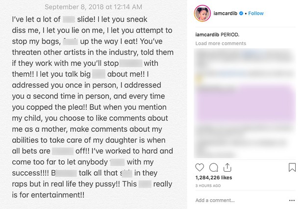 After being elbowed to the point of having a bruise on her forehead, Cardi B still went online to declare war on Nicki: Don't blame me if you touch my child! - Photo 2.