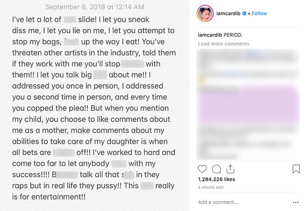 After being elbowed to the point of having a bruise on her forehead, Cardi B still went online to declare war on Nicki: Don't blame me if you touch my child!  - Photo 2.