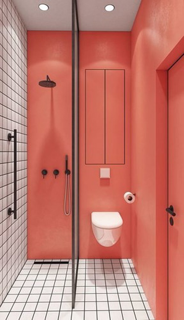 Cách sắp xếp thông minh cho nhà tắm, nhà vệ sinh “siêu nhỏ“ - Ảnh 4.