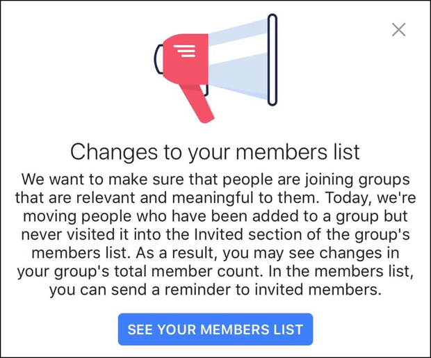 Nhận được thông báo chết chóc từ Facebook, nhiều Group có thể bốc hơi tới hàng triệu member - Ảnh 1.