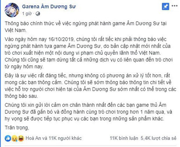 Game Âm Dương Sư bất ngờ công bố đóng cửa do NSX vi phạm nghiêm trọng chủ quyền lãnh thổ Việt Nam! - Ảnh 3.