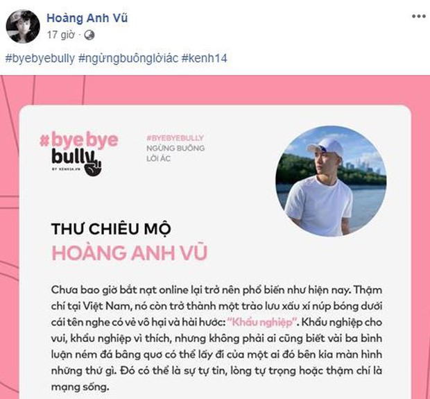 Dàn sao Vbiz hưởng ứng tham gia #ByeByeBully: Đã đến lúc cần lên tiếng chấm dứt mọi hành động cào phím, ném đá giấu tay trên mạng xã hội! - Ảnh 14.