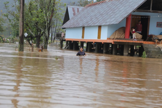 Sạt lở hơn 100m đường, 300 nhà dân chìm trong biển nước, nguy cơ vỡ đập thủy lợi ở Đắk Lắk - Ảnh 3.