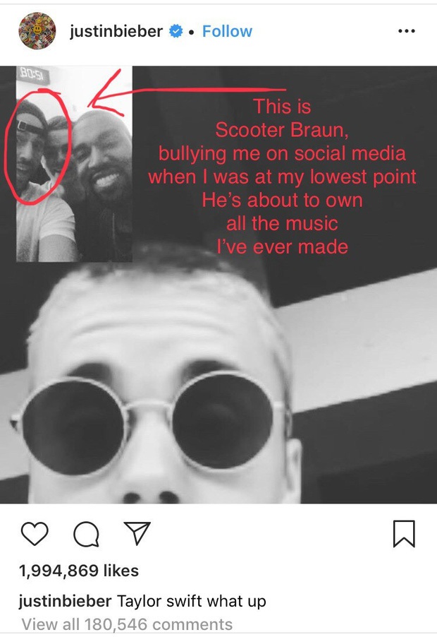 Biến ngày càng căng: Justin Bieber vào cuộc ủng hộ Scooter Braun, team Taylor đăng đàn tố Big Machine nợ tiền bản quyền 7,9 triệu đô! - Ảnh 4.