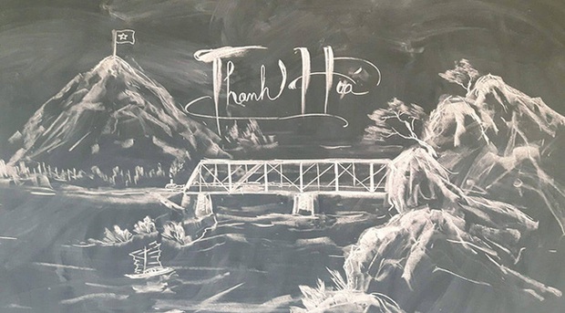 Thầy giáo vẽ tranh phong cảnh bằng phấn đẹp rụng rời, chi tiết nào cũng khiến dân mạng xuýt xoa thán phục - Ảnh 5.