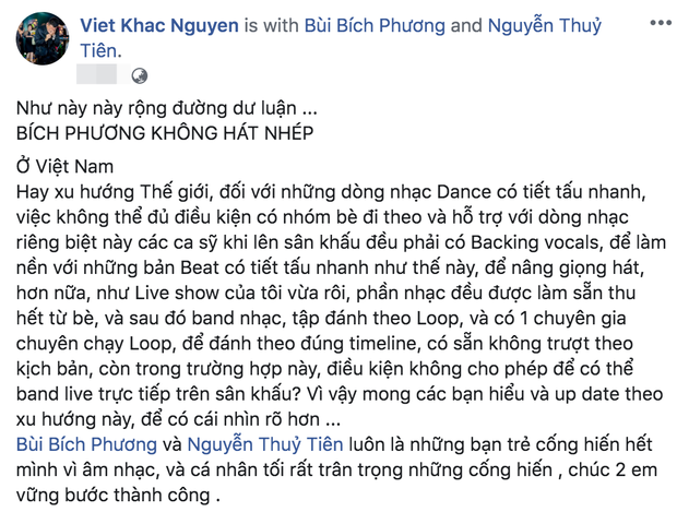 Đạo diễn Việt Tú, nhạc sĩ Khắc Việt và các nhà sản xuất... đều lên tiếng bênh vực Bích Phương khi vướng vào tranh cãi hát đè hay hát nhép - Ảnh 4.