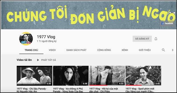 Chỉ với 4 clip, 1977 Vlog đã đạt 1 triệu sub trên YouTube: Ẵm nút vàng về thôi! - Ảnh 1. Chỉ với 4 clip, 1977 Vlog đã đạt 1 triệu sub trên YouTube: Ẵm nút vàng về thôi! - Ảnh 1.