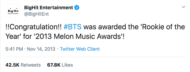 BTS làm nên lịch sử tại MMA 2019 với màn all-kill Daesang, ARMY kéo nhau vào bài đăng của Bighit từ... 6 năm trước để ăn mừng - Ảnh 3.