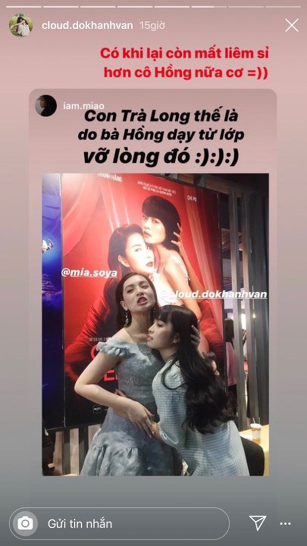 Đến buổi premiere Mắt biếc nhưng lại cosplay poster Chị chị em em, Trà Long khẳng định mình còn mất liêm sỉ hơn cả Hồng - Ảnh 1.