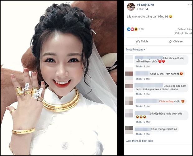 Vợ Phan Văn Đức khoe vàng đeo kín tay, trĩu cổ sau đám hỏi, còn vui vẻ: Lấy chồng cho bằng bạn bằng bè! - Ảnh 1.