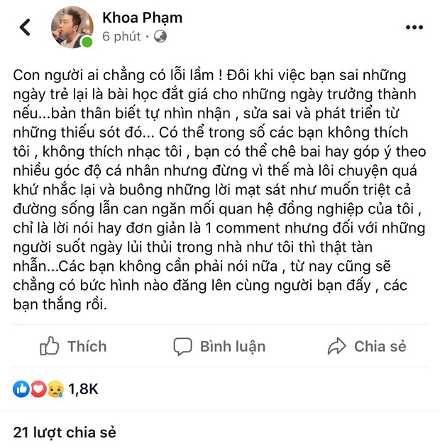 Đăng ảnh với Sơn Tùng vẫn bị mạt sát vì quá khứ từng đá xéo, Karik lên tiếng: Thật tàn nhẫn, từ nay sẽ chẳng có bức hình nào nữa - Ảnh 2.