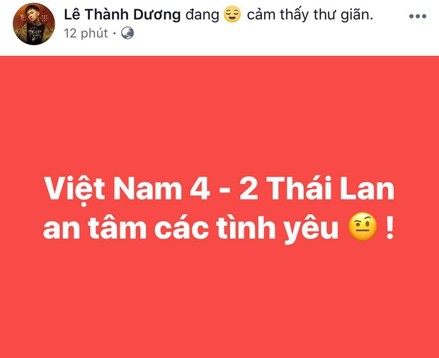 Ngọc Lan, Ngô Kiến Huy và loạt sao Vbiz dành lời động viên U22 Việt nam trước bàn thua trong hiệp 1, vỡ oà trước chiến thắng gỡ hoà với Thái Lan - Ảnh 1.