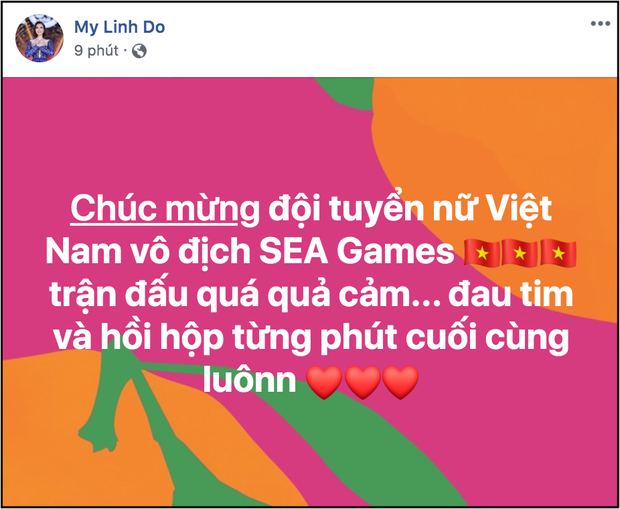 Đặng Thu Thảo, Chi Pu cùng dàn sao Vbiz vỡ oà hạnh phúc khi tuyển nữ Việt Nam giành HCV SEA Games 30 - Ảnh 3.