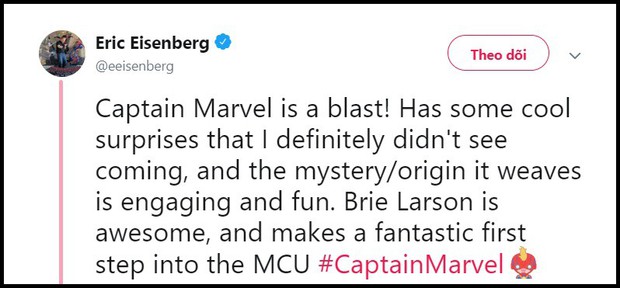 Người hâm mộ phát cuồng vì Captain Marvel, dành lời khen ngợi cho Brie Larson và hoàng thượng - Ảnh 3.