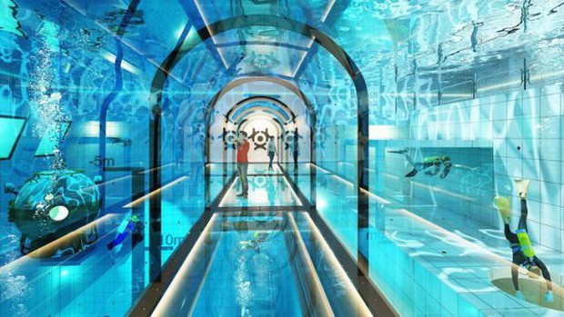 Nghe thôi đã sợ phát khóc: Xuất hiện một bể bơi sâu nhất thế giới, sau đến 45m tương đương với bể bơi tiêu chuẩn Olympic! - Ảnh 4.