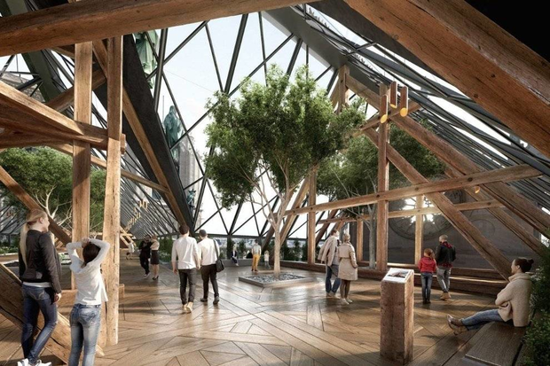 Một nhà thiết kế mạnh dạn đề xuất biến Nhà thờ Đức Bà Paris thành “Khu vườn trên mây”, phần mái có thể trồng tới 21 tấn rau củ - Ảnh 3.