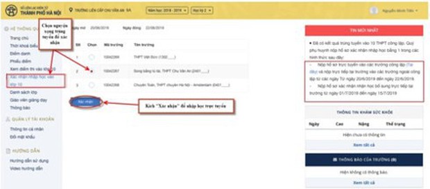 Cách thức xác nhận nhập học trực tuyến vào lớp 10 tại Hà Nội - Ảnh 3.