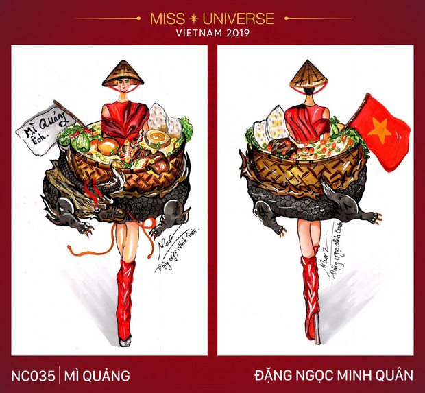 Sau bộ trang phục bánh mì quốc dân của H’Hen Niê, liệu Hoàng Thuỳ có cơ hội diện cà phê sữa và mì Quảng lên sân khấu? - Ảnh 4.