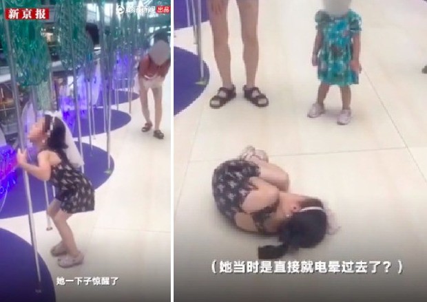 Cảnh tượng bé gái bị điện giật run bần bật tại trung tâm thương mại trước mặt mẹ khiến phụ huynh nào xem xong cũng rùng mình - Ảnh 3.