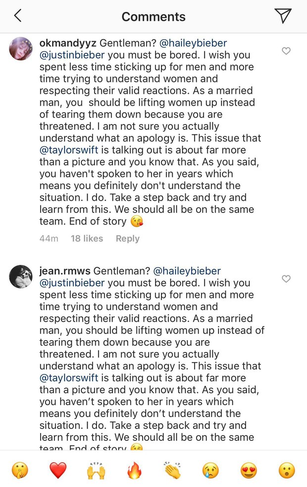 Xoá bình luận Cara Delevingne bảo vệ Taylor Swift, cả Cara lẫn cộng đồng mạng quyết spam lại để vợ chồng Justin Bieber đọc cho rõ - Ảnh 7.