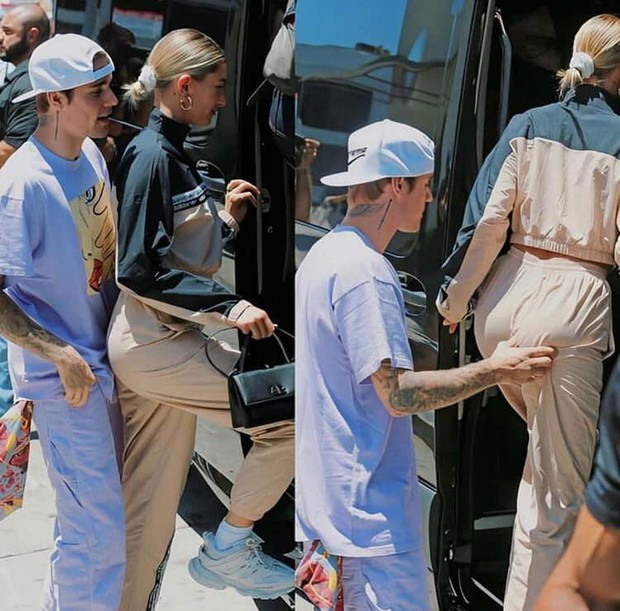 There are young men who are both mischievous and messy like Justin Bieber: Even on the street, he has to pinch his wife's butt before she accepts it - Photo 1.