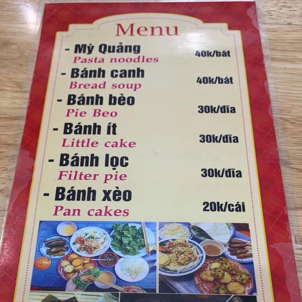 Quán ăn siêu hài hước khi nhờ chị Google dịch menu từ Việt sang Anh, chấp hết mọi trình độ hiểu 