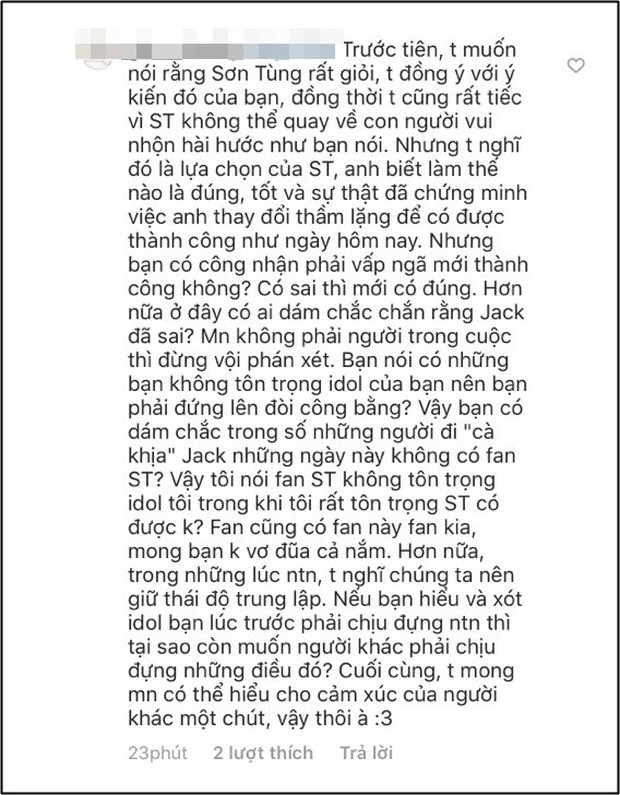 Ồn ào với Quân A.P chưa nguôi, Jack tiếp tục bị cộng đồng Sky tấn công vì thái độ cà khịa với Sơn Tùng M-TP - Ảnh 4. Ồn ào với Quân A.P chưa nguôi, Jack tiếp tục bị cộng đồng Sky tấn công vì thái độ cà khịa với Sơn Tùng M-TP - Ảnh 4.