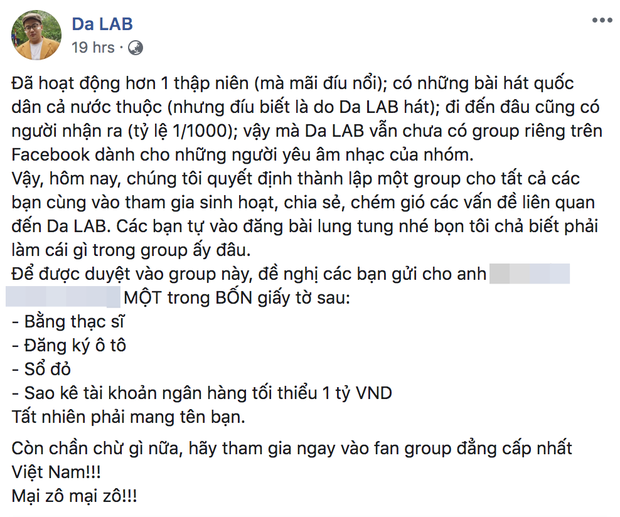 Da LAB ra điều kiện để fan vào group đậm mùi cà khịa, Thiên An - nữ chính của Jack - đọc xong chắc chắn nhột - Ảnh 1. Da LAB ra điều kiện để fan vào group đậm mùi cà khịa, Thiên An - nữ chính của Jack - đọc xong chắc chắn nhột - Ảnh 1.