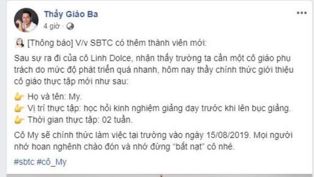Cô giáo mới của Team SBTC chính thức lộ diện, hóa ra tất cả tin đồn trước đó chỉ là một cú lừa - Ảnh 1.