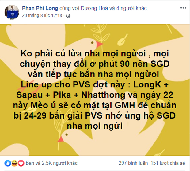 SGD PUBG hoàn tất đội hình khủng với tuyển thủ tay to MeoU, sẵn sàng công phá PUBG Vietnam Series 2019 – Phase 3 - Ảnh 2.