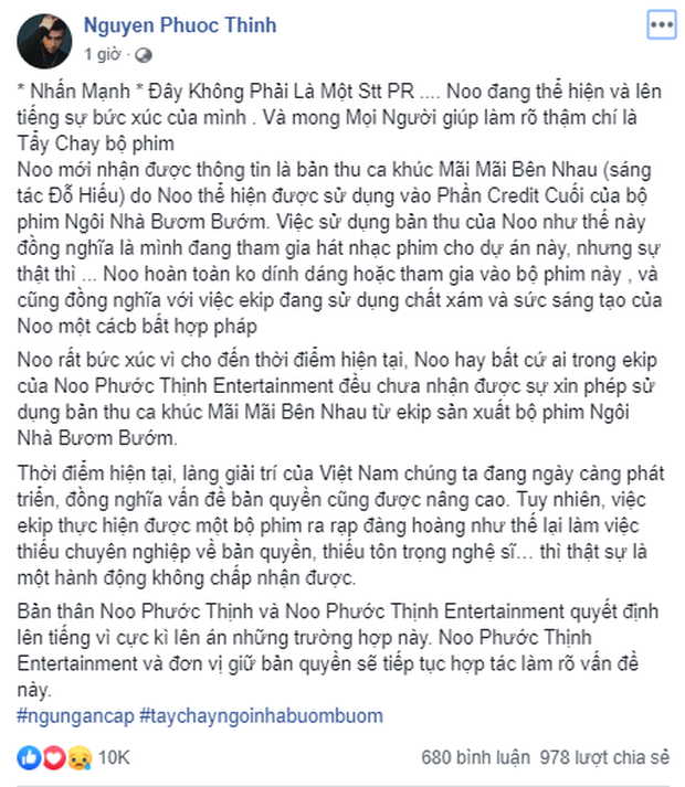 Trước lùm xùm cầm nhầm nhạc Noo Phước Thịnh, đạo diễn Ngôi Nhà Bươm Bướm từng dính phốt dùng ảnh chưa xin phép ở Phượng Khấu - Ảnh 1.