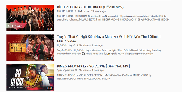Chiến trường đẫm máu trên Top Trending hiện tại: Bích Phương, Ngô Kiến Huy, Binz - Phương Ly và... Lê Bảo Bình tranh giành nhau - Ảnh 1.