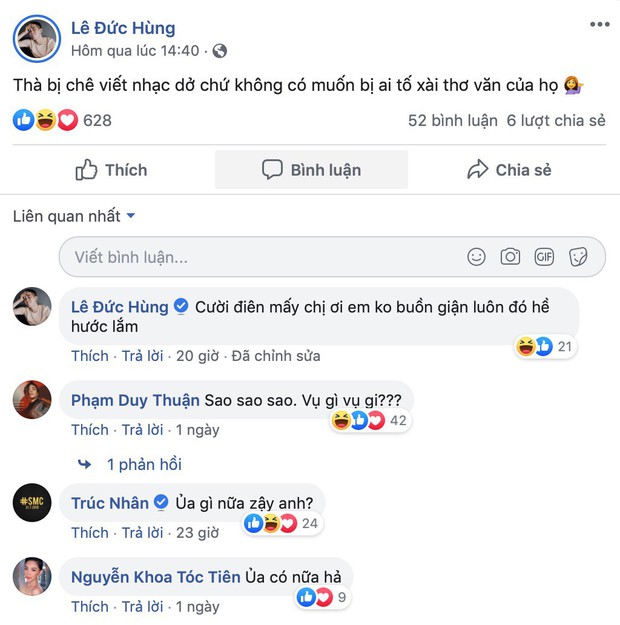 Thậm chí các nghệ sĩ nổi tiếng như Jun Phạm, Tóc Tiên, hay chủ nhân bài hát là Trúc Nhân cũng vào