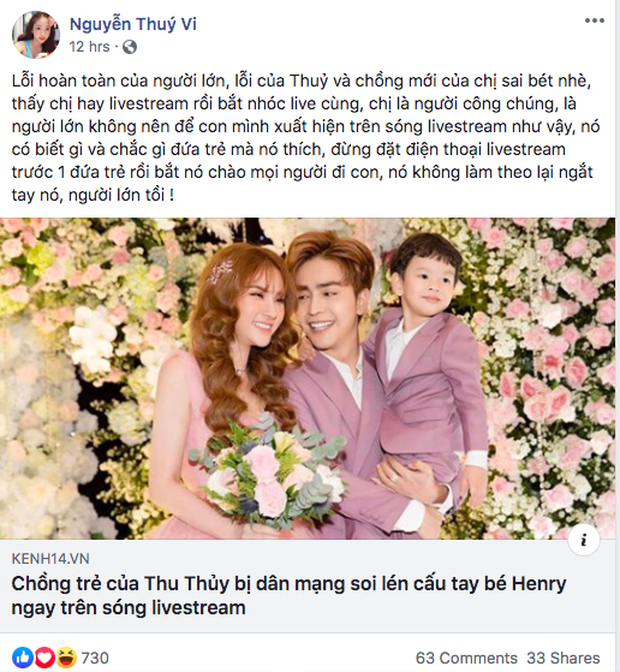 Thuý Vi bỗng sâu sắc khi nói về ồn ào của Thu Thuỷ: Đừng đặt điện thoại trước mặt trẻ rồi bắt nó chào mọi người - Ảnh 2.