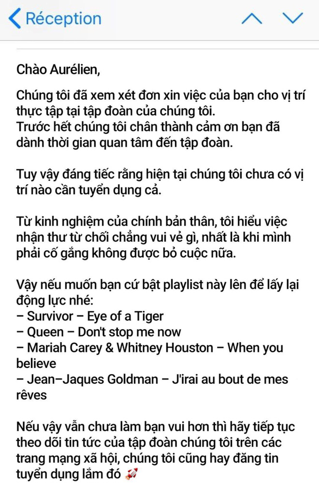 Bức thư từ chối của nhà tuyển dụng gửi ứng viên khiến ai đọc xong cũng muốn gửi hồ sơ xin việc thêm một lần nữa! - Ảnh 1.