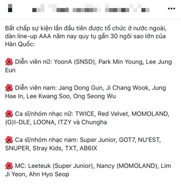 Rần rần tin xác nhận dàn line-up idol nam đổ bộ AAA 2019, nhưng nguồn tin lộ từ các fanpage Kpop còn BTC AAA 2019 đâu rồi? - Ảnh 1. Rần rần tin xác nhận dàn line-up idol nam đổ bộ AAA 2019, nhưng nguồn tin lộ từ các fanpage Kpop còn BTC AAA 2019 đâu rồi? - Ảnh 1.