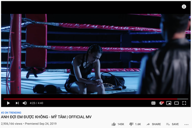 Sau 24h ra mắt, chị boxing Mỹ Tâm đang ở vị trí á quân, liệu sẽ vượt qua quán quân cô Thắm trên Top Trending Youtube? - Ảnh 3.