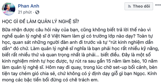 Quáº£n lÃ½ Erik chia sáº» 7 Äiá»u nÃªn há»c Äá» quáº£n lÃ½ nghá» sÄ©: NÃªn nhá», báº¡n khÃ´ng pháº£i lÃ  nghá» sÄ©. Nghá» sÄ© lÃ  sá» 1, báº¡n chá» lÃ  sá» 0 - áº¢nh 2.