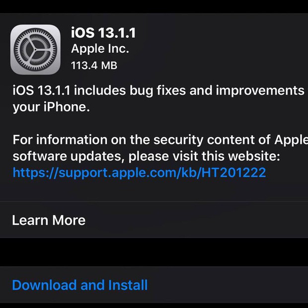 Apple lại tung ra iOS 13.1.1: Update ngay để pin iPhone trâu hơn, không lo nóng máy cháy bugi - Ảnh 1. Apple lại tung ra iOS 13.1.1: Update ngay để pin iPhone trâu hơn, không lo nóng máy cháy bugi - Ảnh 1.