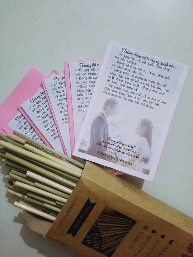 Đám cưới #livegreen dễ thương hết sức ở Lâm Đồng: Cô dâu chú rể nói không với túi nilon và chai nhựa, chuẩn bị sẵn túi vải cho khách - Ảnh 4.